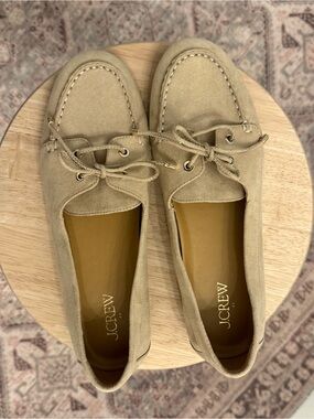 NWOT - J. Crew Women's Size 9 Beige Suede Moccasin Loafers